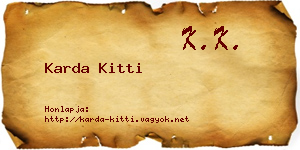 Karda Kitti névjegykártya